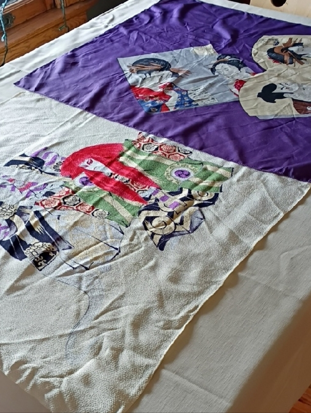 2 Vintage FUROSHIKI JAPANESE SCARF WRAP CLOTHS